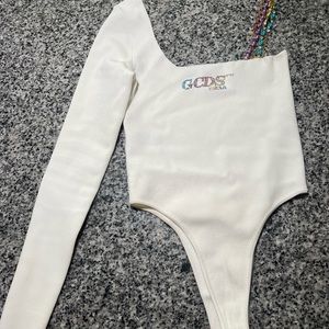 Gcds embellished-logo bodysuit